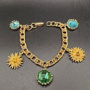 Vintage Gold Tone Charm Bracelet